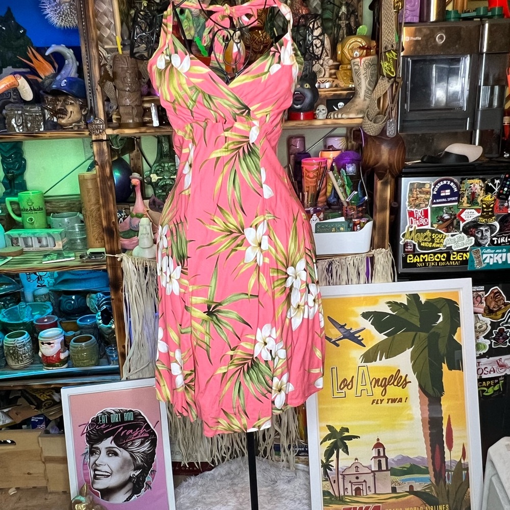 Gorgeous pink aloha dress vintage S - Picture 3 of 4